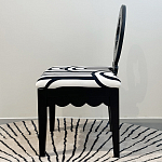 Дизайнерский стул с круглой деревянной спинкой Black and White Clover варинант исполнения - 4 | Loft Concept в Москве