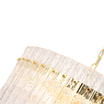 Люстра подвесная круглая с прозрачными рельефными стеклянными вставками и золотым основанием Textured Glass Chandelier варинант исполнения - 4 | Loft Concept в Москве