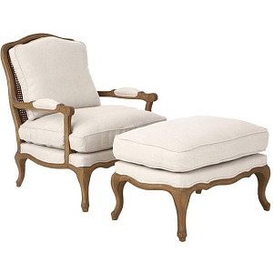 Кресло и пуф Chantal French living room set chair and pouf
