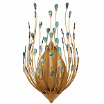 Бра настенное золотое с декором из бирюзовых элементов Peacock Tail варинант исполнения - 3 | Loft Concept в Москве