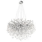 Люстра подвесная с прозрачными стеклянными подвесками в форме капель Диаметр 80 см Droplet Chandelier варинант исполнения - 4 | Loft Concept в Москве