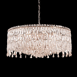 Люстра круглая с хрустальными подвесками на серебряном каркасе Roul Crystal Light варинант исполнения - 1 | Loft Concept в Москве