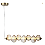 Подвесной светильник линейный с 7-ю рифлеными стеклянными шарами Marcelh Light варинант исполнения - 3 | Loft Concept в Москве