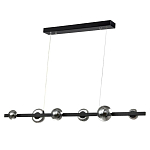 Люстра светодиодная линейная с 6-ю круглыми серыми плафонами Iona Chandelier Black  варинант исполнения - 1 | Loft Concept в Москве