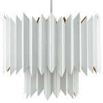 Люстра белая с гофрированным двойным абажуром Corrugated Double Lampshade варинант исполнения - 3 | Loft Concept в Москве