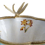 Ваза со стрекозой из фарфора с бронзовыми элементами Paradise Dragonfly варинант исполнения - 3 | Loft Concept в Москве