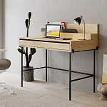 Стол письменный с выдвижным ящиком цвета древесины LEILA WORKING TABLE OAK ANTHRACITE варинант исполнения - 3 | Loft Concept в Москве