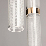 Люстра каскадная с прозрачными цилиндрическими плафонами Jenae Glass Tube Lighting варинант исполнения - 8 | Loft Concept в Москве