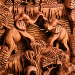 Панно из дерева пирамида из слонов Panel With Animals варинант исполнения - 2 | Loft Concept в Москве