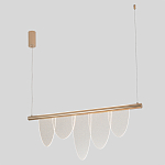 Люстра подвесная с пятью прозрачными элементами в форме лепестков и золотистым металлическим основанием DALI Tonin Casa варинант исполнения - 1 | Loft Concept в Москве