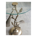 Столик с круглой стеклянной столешницей и корпусом в виде двух павлинов на ветке Table Two Peacocks варинант исполнения - 10 | Loft Concept в Москве