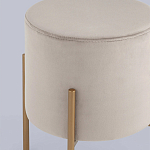 Бежевый пуф на золотистых ножках SANJAY варинант исполнения - 2 | Loft Concept в Москве