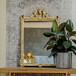 Зеркало настенное в раме бежевого цвета с эффектом старины Classic Ornament Mirror варинант исполнения - 2 | Loft Concept в Москве