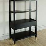 Стеллаж Elsa Dreams Black со стеклянными полками и ящиком варинант исполнения - 6 | Loft Concept в Москве