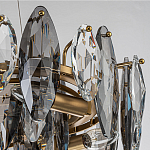 Люстра подвесная с овальными подвесками из стекла дымчатого цвета Harlow Crystal Round варинант исполнения - 4 | Loft Concept в Москве