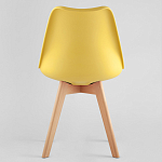 Стул с основой из пластика и мягким сиденьем Arvika Yellow варинант исполнения - 4 | Loft Concept в Москве