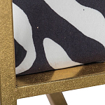 Кресло с металлическим золотистым каркасом и мягкой обивкой с чёрно-белым принтом зебры Wild animals варинант исполнения - 4 | Loft Concept в Москве