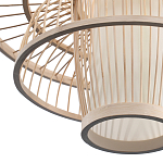 Подвесной светильник фигурный из деревянных прутьев с плафоном из натуральной ткани Light Inside the Cell варинант исполнения - 7 | Loft Concept в Москве