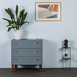 Комод серый из массива бука с 3-мя ящиками Wenge Light варинант исполнения - 5 | Loft Concept в Москве