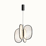 Люстра с гравировкой на акриловых плафонах Gravyura Black D 50 см варинант исполнения - 2 | Loft Concept в Москве