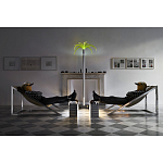 Дизайнерское кресло на металлическом каркасе с подставкой для ног Poltronova Mies Armchair варинант исполнения - 12 | Loft Concept в Москве