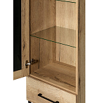 Шкаф-витрина в стиле лофт с чёрной стеклянной дверью Urban Style Space варинант исполнения - 3 | Loft Concept в Москве