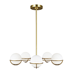 Люстра с 5-ю белыми шарообразными плафонами в сферические каркасах Feiss варинант исполнения - 2 | Loft Concept в Москве