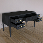 Большой Рабочий стол Primo с 5 выдвижными ящиками Черный дуб варинант исполнения - 8 | Loft Concept в Москве