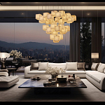 Люстра подвесная с квадратными плафонами из натурального камня Glowing Spheres варинант исполнения - 8 | Loft Concept в Москве