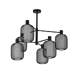 Люстра потолочная с абажурами из металлической сетки Loft Grid Pendant Gold варинант исполнения - 5 | Loft Concept в Москве