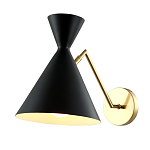 Бра черного цвета с конусообразным плафоном на золотом основании Loft Metal варинант исполнения - 2 | Loft Concept в Москве