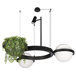 Подвесной светильник с 2-мя шарообразными плафонами и цилиндрическим спотом Light of Еyes варинант исполнения - 6 | Loft Concept в Москве