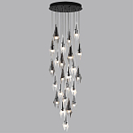 Люстра каскадная с 24-мя рельефными прозрачными плафонами в форме лепестков Glass Pod  варинант исполнения - 5 | Loft Concept в Москве