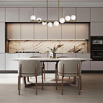 Люстра на штанге с 8-ю белыми шарообразными плафонами Bubble Chandelier варинант исполнения - 4 | Loft Concept в Москве