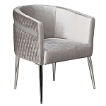 Стул серый велюровый со стеганной спинкой Focus on Convenience варинант исполнения - 1 | Loft Concept в Москве