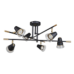 Потолочный светильник с конусообразными плафонами с контрастным сочетанием бронзы и глубоким черным цветом Aurika варинант исполнения - 2 | Loft Concept в Москве