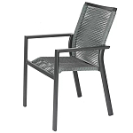 Стул темно-серый с высокой плетеной спинкой и сиденьем Braided Strength варинант исполнения - 6 | Loft Concept в Москве