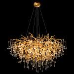 Люстра подвесная с прозрачными стеклянными подвесками в форме капель Диаметр 100 см Droplet Chandelier варинант исполнения - 5 | Loft Concept в Москве