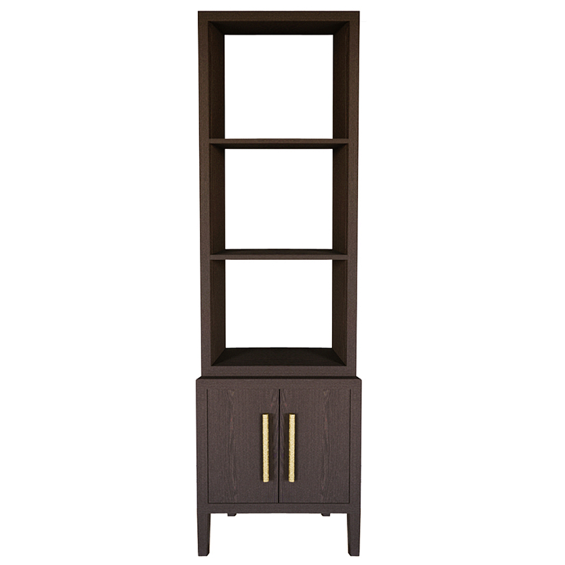 Этажерка Primo с тумбой шпон темный орех Темный дуб Золотой в Москве | Loft Concept 