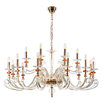 Люстра с 18-ю лампочками и изогнутыми прозрачными элементами из стекла Twisted Glass Candles Chandelier варинант исполнения - 2 | Loft Concept в Москве