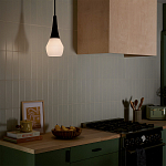 Подвесной светильник каплевидной формы с комбинированным плафоном из стали и белого матового стекла Kichler варинант исполнения - 9 | Loft Concept в Москве