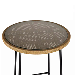 Барный столик с круглой плетеной столешницей Wicker Table Top варинант исполнения - 4 | Loft Concept в Москве