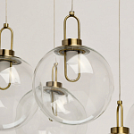 Люстра с 7-ю плафонами из прозрачного стекла в форме шара Orb Cascade  варинант исполнения - 5 | Loft Concept в Москве