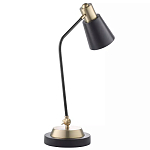 Настольная лампа с наклонным корпусом и подвижным плафоном в сочетании золотистого и чёрного цвета Work Surface Light варинант исполнения - 3 | Loft Concept в Москве