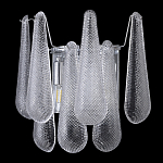 Бра с подвесками из рифленного стекла в форме капель на основании цвета хром Textured Glass варинант исполнения - 4 | Loft Concept в Москве