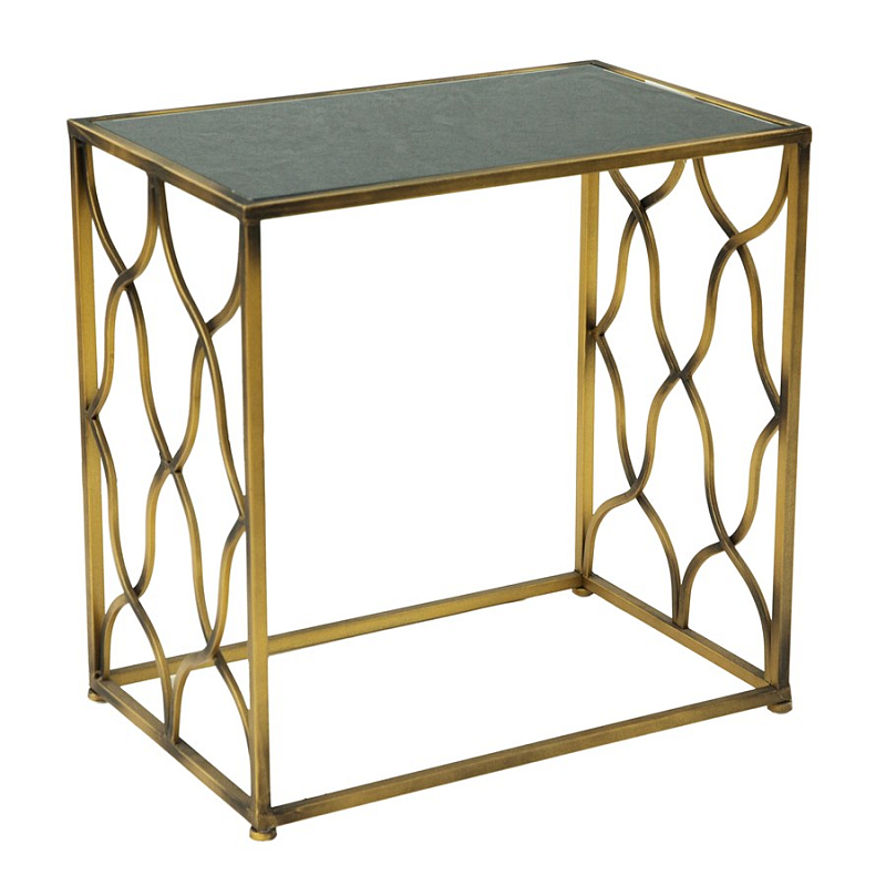 Консоль Golden Broken Rhombuses Золотой Черный в Москве | Loft Concept 