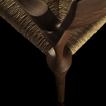 Стул из Ореха с плетеным сидением Kronos Dining Chair Brown варинант исполнения - 4 | Loft Concept в Москве