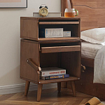 Тумбочка прикроватная деревянная Робот Robot Desk варинант исполнения - 2 | Loft Concept в Москве