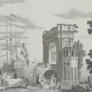 Обои ручная роспись Views of Italy Eau Forte on scenic paper