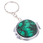 Зеркало брелок карманное двухстороннее из натурального камня Малахит Stone Mirrors варинант исполнения - 4 | Loft Concept в Москве